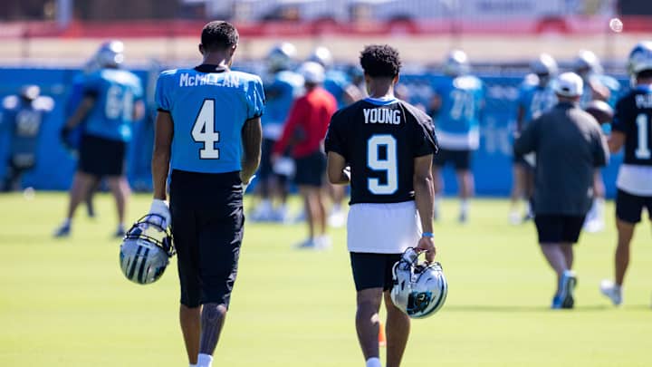 What Bryce Young said about Tetairoa McMillan at Panthers training camp